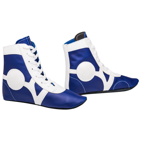 Купить Обувь для самбо SM-0102, кожа, синий Rusco в Грязи 