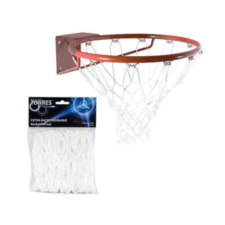 Купить Сетка баскетбольная Torres, нить 4 мм, белая в Грязи 