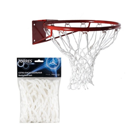 Купить Сетка баскетбольная Torres, нить 6 мм, белая в Грязи 