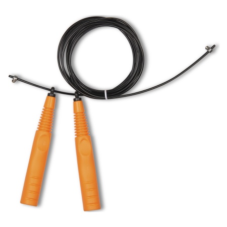 Купить Скакалка высокооборотная Кроссфит стальной шнур в оплетке 2.9 м чёрно-оранжевая в Грязи 